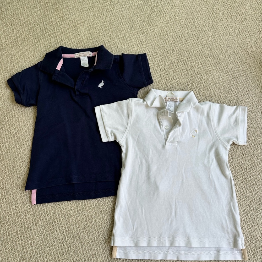 The Beaufort Bonnet Company Set of Navy and White Polo Shirts